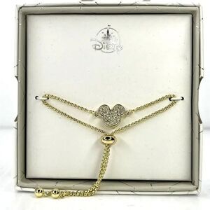 Gold Mickey Mouse Bracelet With Crystals Disney Park Resort Exclusive NWT